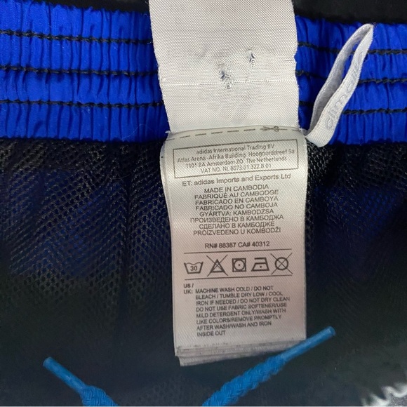 Adidas Track Pants Youth YXL Climalite Black/Blue 3 Stripe Athleticwear Sports - Picture 3 of 11